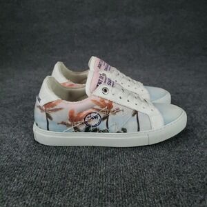 Zadig & Voltaire White Sneakers with Pastel Palm Print